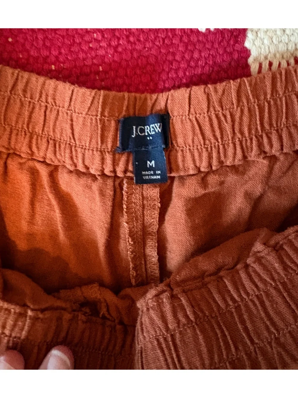 J. Crew Rust Drawstring Linen-Blend Women's Shorts
